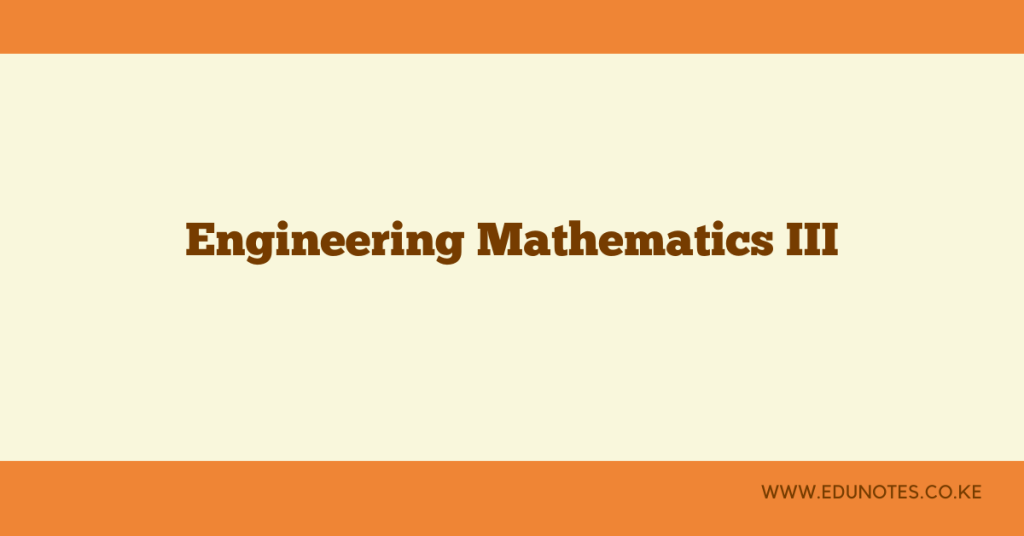 Engineering mathematics III