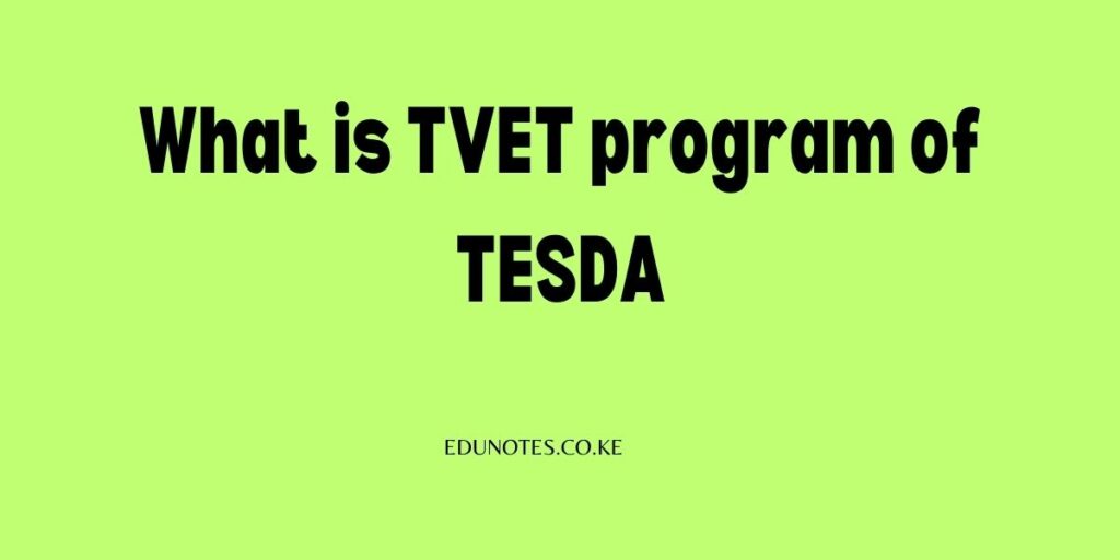 what is tvet program of tesda