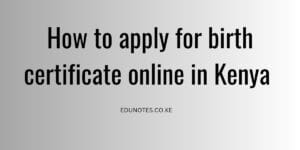 How to apply for birth certificate online in Kenya