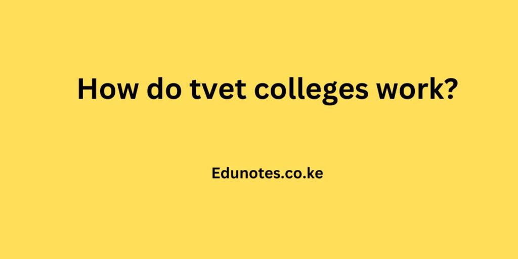 How do tvet colleges work?