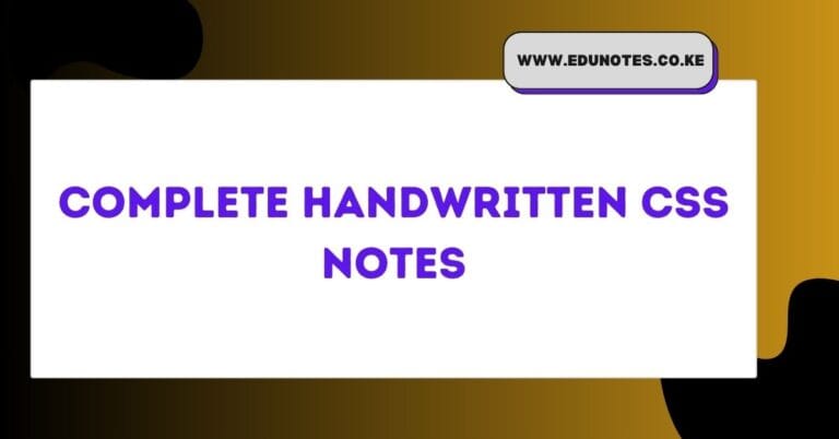Free CSS Handwritten Notes - Download PDF for Students