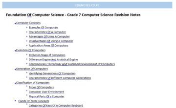 Foundation Of Computer Science - Grade 7 Computer Science Revision ...
