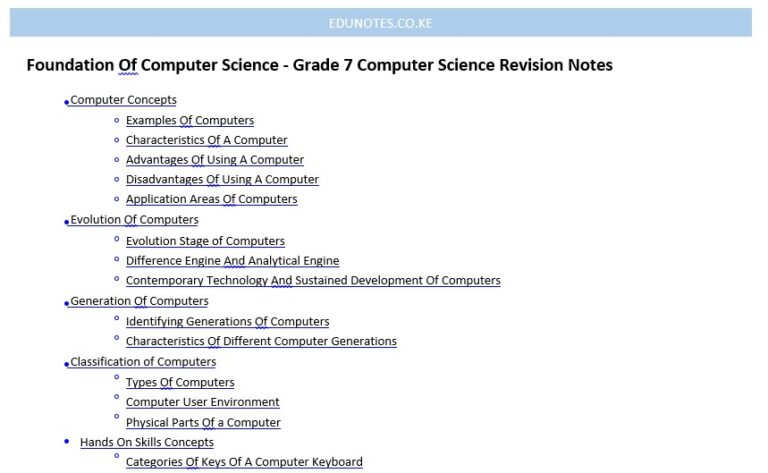 Foundation Of Computer Science Grade Computer Science Revision