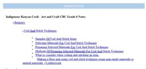 Indigenous Kenyan Craft - Art and Craft CBC Grade 6 Notes