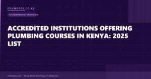 Accredited Institutions Offering Plumbing Courses in Kenya: 2025 List
