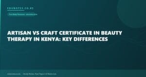 Artisan vs Craft Certificate in Beauty Therapy in Kenya: Key Differences