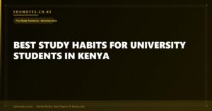 Best Study Habits for University Students in Kenya