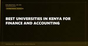 Best Universities in Kenya for Finance and Accounting