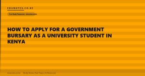 How to Apply for a Government Bursary as a University Student in Kenya