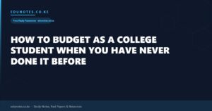 How to Budget as a College Student When You Have Never Done It Before