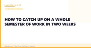 How to Catch Up on a Whole Semester of Work in Two Weeks