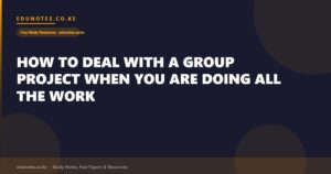 How to Deal With a Group Project When You Are Doing All the Work