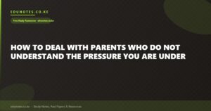 How to Deal With Parents Who Do Not Understand the Pressure You Are Under