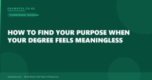 How to Find Your Purpose When Your Degree Feels Meaningless