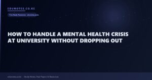 How to Handle a Mental Health Crisis at University Without Dropping Out