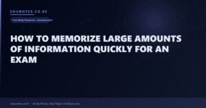 How to Memorize Large Amounts of Information Quickly for an Exam