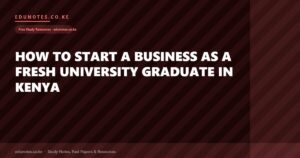 How to Start a Business as a Fresh University Graduate in Kenya