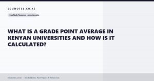 What Is a Grade Point Average in Kenyan Universities and How Is It Calculated?