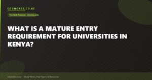 What Is a Mature Entry Requirement for Universities in Kenya?